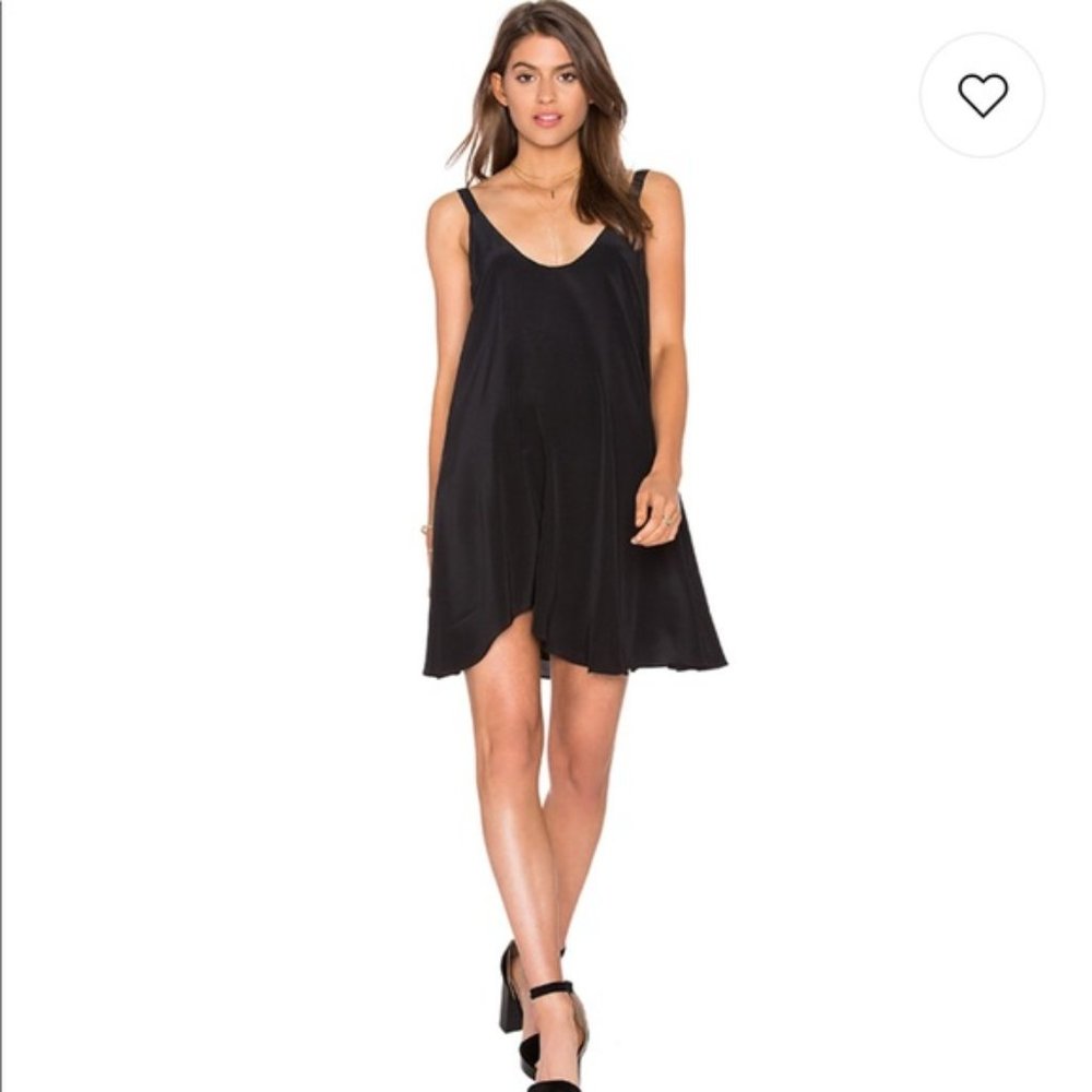 Rory Beca Harira Trapeze Mini V-Neck Dress in Black size Small